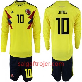 Colombia Fodboldtrøjer James 10 Børn Hjemmebanesæt VM 2018 Langærmet